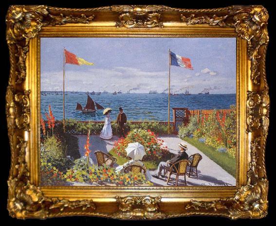 framed  Claude Monet Jardin a Sainte Adresse, ta009-2